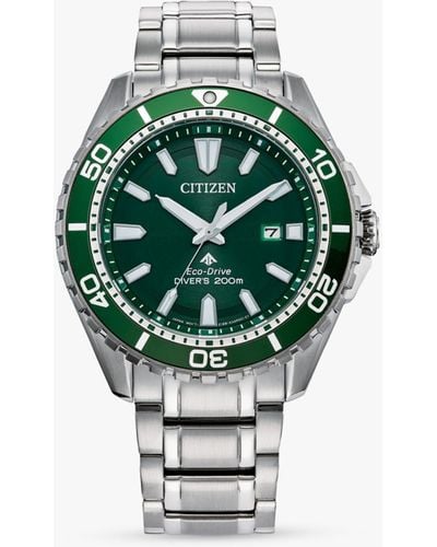 Citizen Bn0199-53x Promaster Eco-drive Date Diving Bracelet Strap Watch - Green