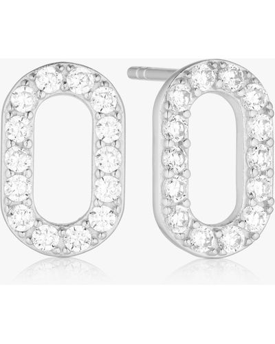 Sif Jakobs Jewellery Capizzi Cubic Zirconia Oval Drop Earrings - White
