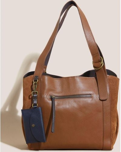 White Stuff Hannah Leather Tote Bag - Brown