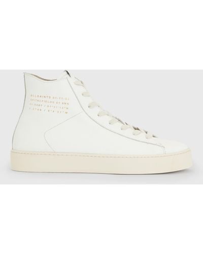 AllSaints Tana Leather High Top Trainers, - Natural