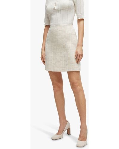 BOSS Boss Vaseto Mini Tweed Skirt - White