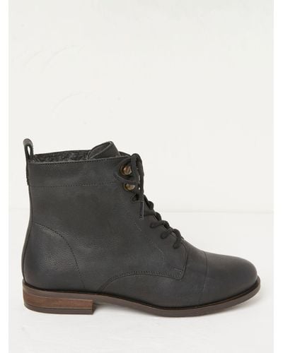 FatFace Catrin Lace Up Leather Ankle Boots - Black