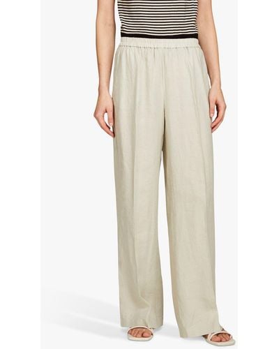 Sisley Linen Flared Fit Trousers - Natural