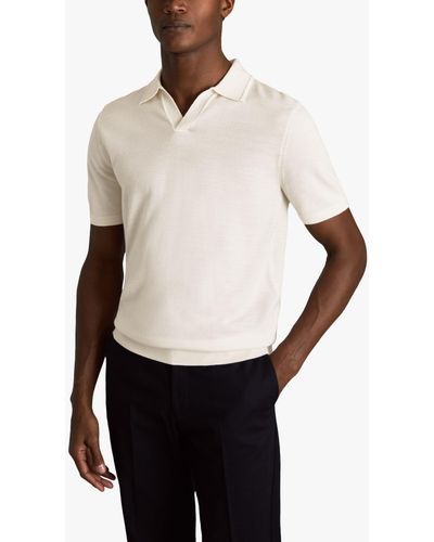 Reiss Duchie Short Sleeve Wool Polo Shirt - White