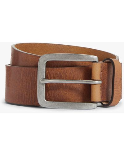 John Lewis Made In Italy 40mm Leather Jeans Belt - Brown
