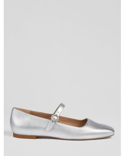 LK Bennett Willow Flat Leather Mary Janes - White