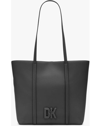 DKNY 7th Avenue East West Leather Tote Bag - Black