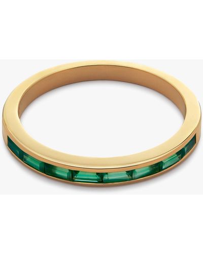 Monica Vinader Mini Baguette Onyx Half Eternity Ring - Green