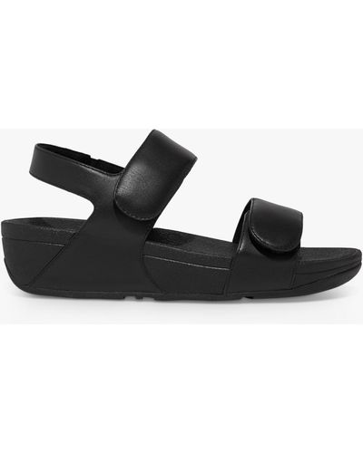 Fitflop Lulu Adjustable Strap Leather Sandals - Black