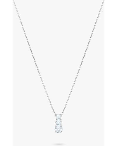 Swarovski Attract Triple Crystal Pendant Necklace - White