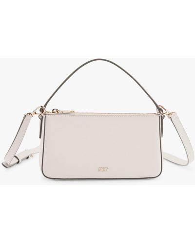 DKNY Bryant Leather Cross Body Bag - Natural