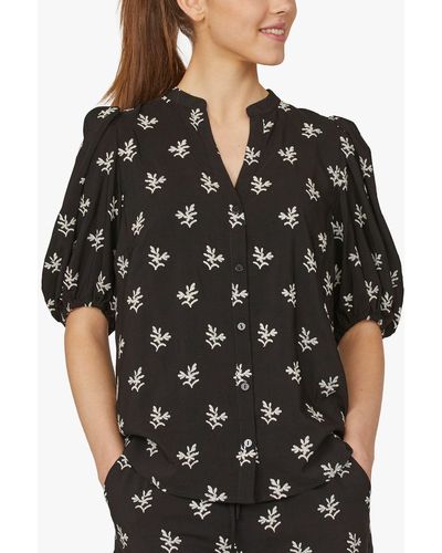 Sisters Point Varia Embroidered Shirt - Black