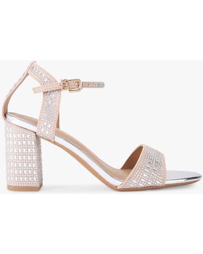 KG by Kurt Geiger Fleur Bling Embellished Block Heel Sandals - Pink