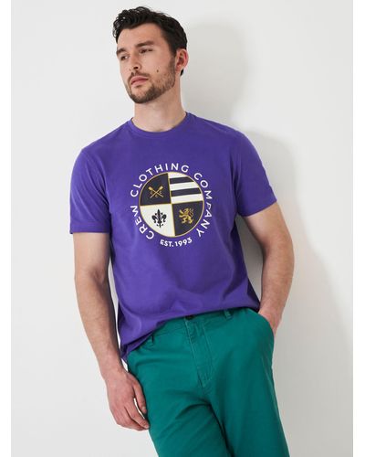 Crew Printed Crest Graphic T-shirt - Purple