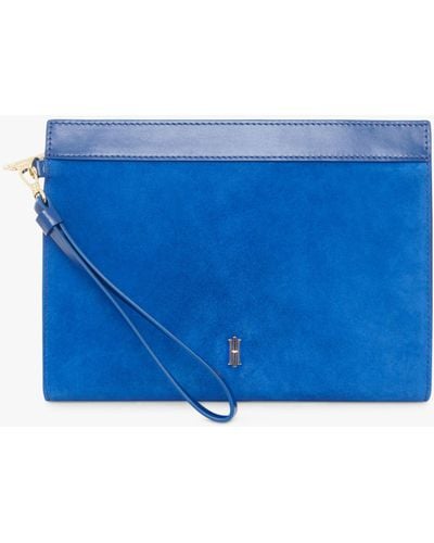 Hobbs Catherine Leather Wristlet Bag - Blue