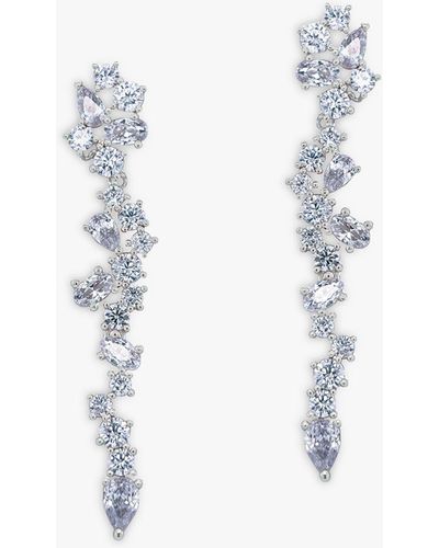 Ivory & Co. Islington Cluster Crystal Drop Earrings - White