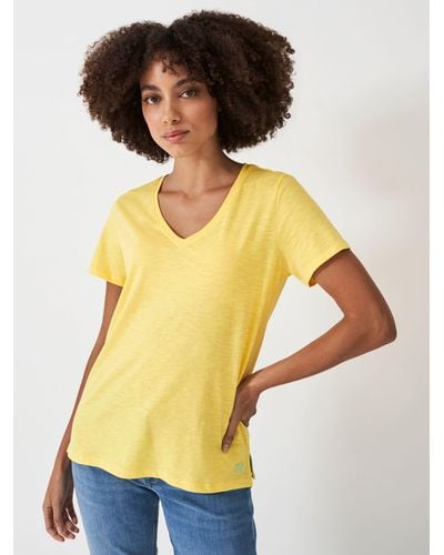 Crew Perfect V-neck Slub T-shirt - Yellow