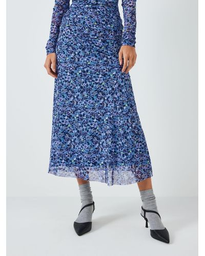 FABIENNE CHAPOT Jessy Floral Print Midi Skirt - Blue