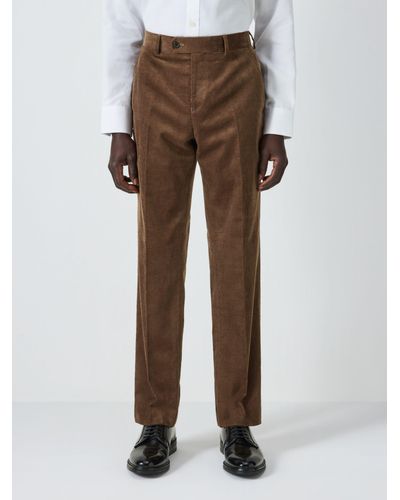 John Lewis Corduroy Regular Fit Trousers - Brown