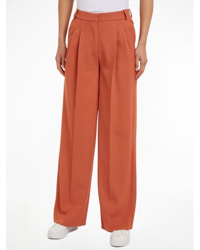 Calvin Klein Wool Blend Trousers - Orange