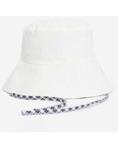 Barbour Kilburn Reversible Check Bucket Hat - White