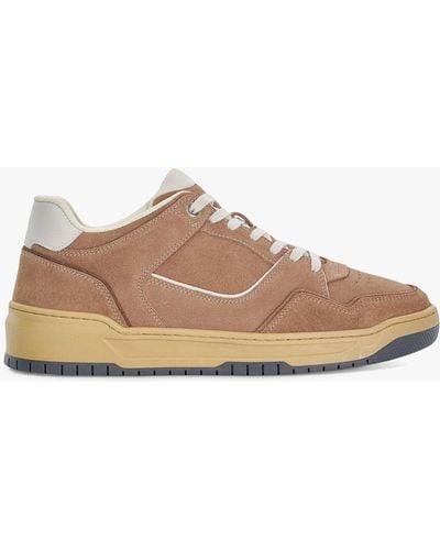 Dune Tainted Suede Trainers - Natural