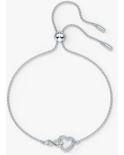 Swarovski Crystal Infinity And Heart Chain Bracelet - Metallic