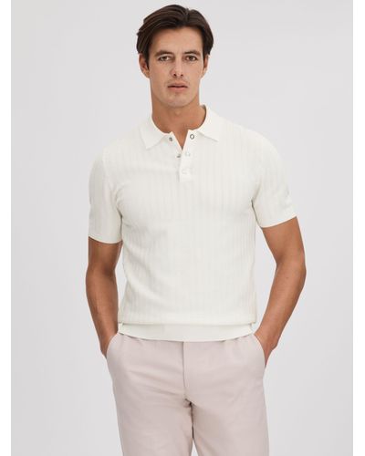 Reiss Pascoe Short Sleeve Polo Top - White
