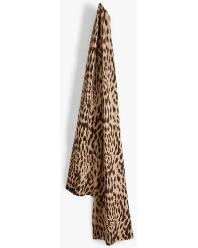 Hush Leopard Print Cashmere Scarf - White