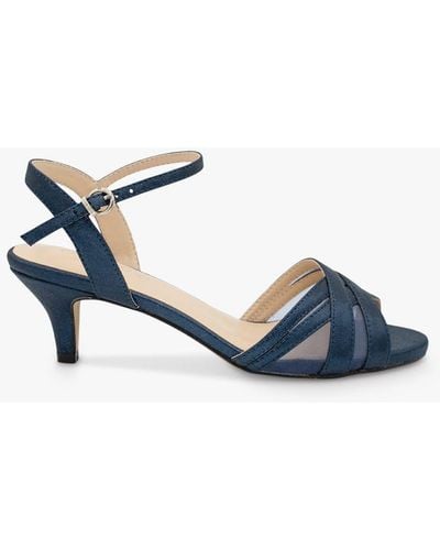 Paradox London Mowenna Shimmer Heel Sandals - Blue
