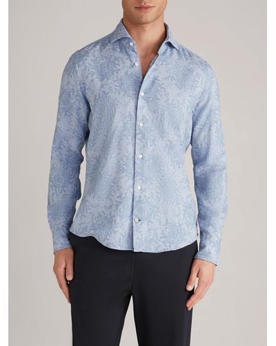 Joop! Paisley Print Cotton And Wool Blend Shirt - Blue