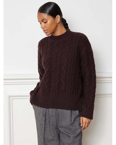 Albaray Cable Wool Blend Jumper - Brown