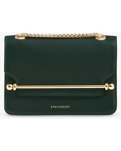 Strathberry East/west Leather Cross Body Bag - Green
