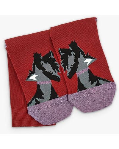 Radley Festive Dogs Scottie Socks - Red