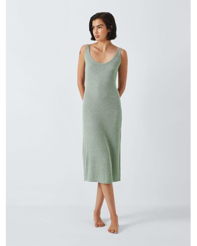 John Lewis Anice Ribbed Nightdress - Green