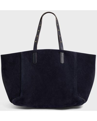Gerard Darel Simple 2 Suede Shopping Bag - Blue