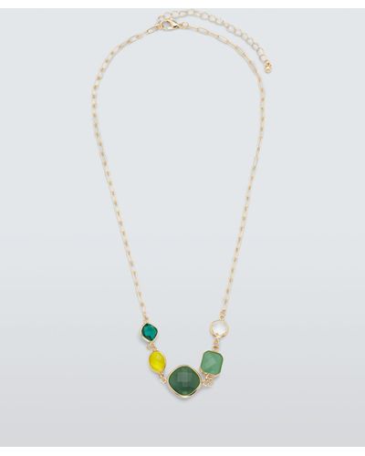 John Lewis Textured Glass Aventurine Necklace - White