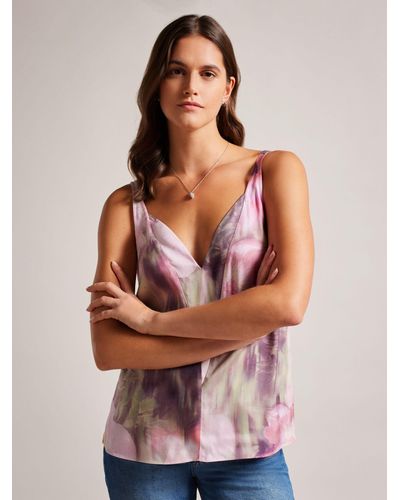 Ted Baker Nethiia Floral Print Top - Natural