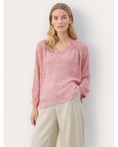 Part Two Elsia Casual Fit 3/4 Sleeve Blouse - Pink