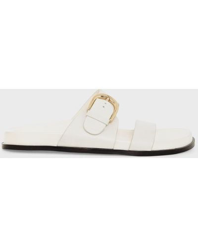 Hobbs Nicky Leather Footbed Sandals - White