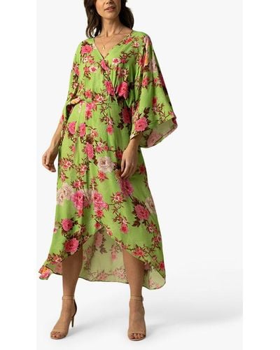 Raishma Alice Floral Midi Dress - Green