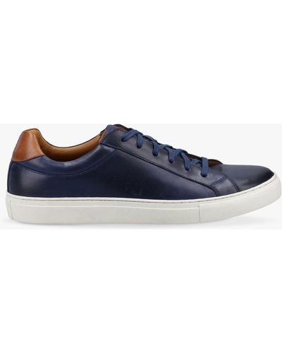 Hush Puppies Colton Leather Trainers - Blue