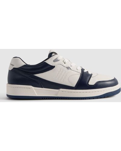 Reiss Astor Low Top Leather Trainers - Blue