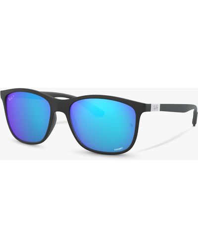Ray-Ban Rb4330 Chromance Polarised Square Sunglasses - Blue