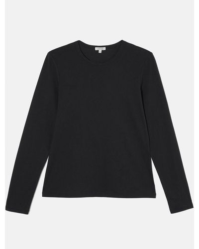 Jigsaw Supima Cotton Long Sleeve T-shirt - Black