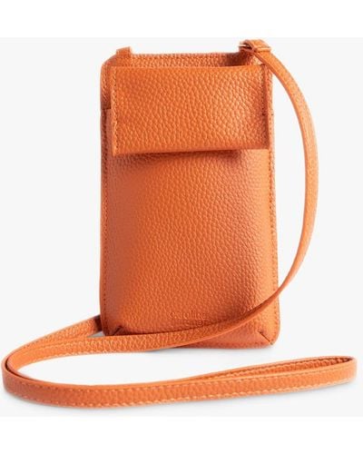 Caroline Gardner Vegan Leather Crossbody Phone Bag - Orange