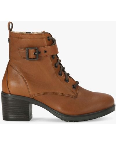 Carvela Kurt Geiger Snug Leather Heeled Ankle Boots - Brown