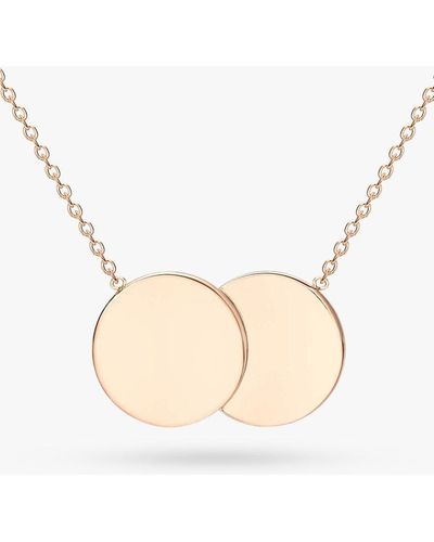 Ib&b Personalised 9ct Gold Double Disc Initial Pendant Necklace - Metallic