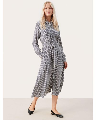 Part Two Shelby Shirt Dress - Grey