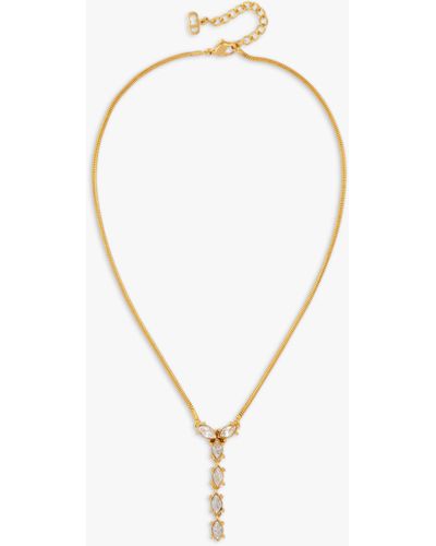 Susan Caplan Vintage Dior Swarovski Crystal Drop Pendant Necklace - White